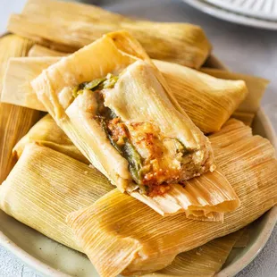 a plate of tamales
