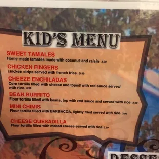 menu