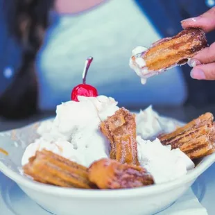 Caramel Churro Ice Cream Sundae