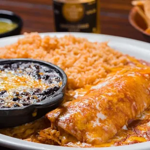 Enchiladas with Rice and Black Beans