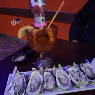 Oysters were definitely not fresh tasted as if a chemical was on them  to preserve then