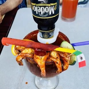 a hot dog and a drink