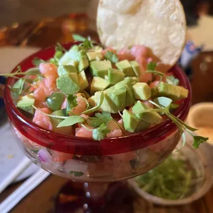 a bowl of mexican food