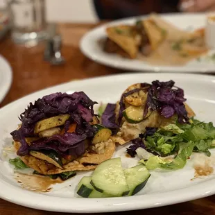 Grilled vegetable tostaditas