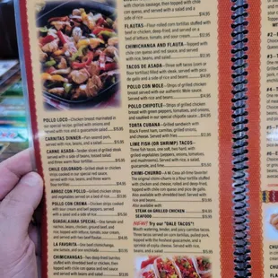 sushi and sashimi, menu