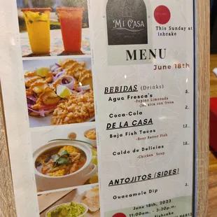 Menu on 6-18-23, Sunday