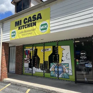 the front of the building