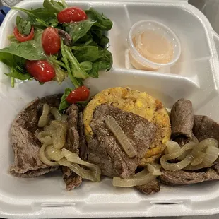 The best Mofongo w/ Bistec (Steak)