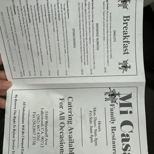 menu