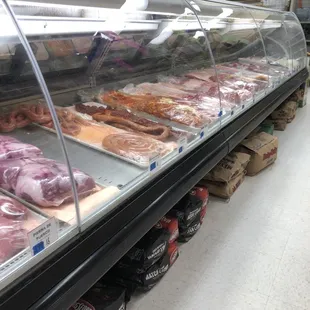 meat in a display case