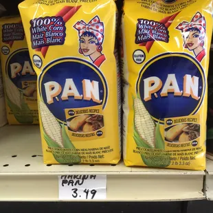 two packages of pan corn