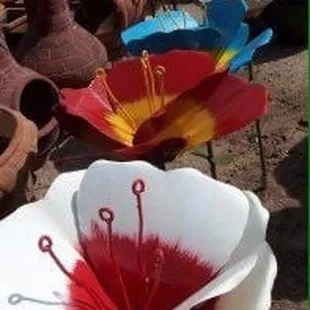 Best selection of Outdoor hand painted flowers - make sure to check out the HUGE selection in the back