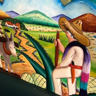 Art covering the table.