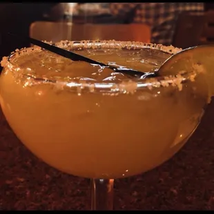 Top shelf Margarita made with tres generation tequila