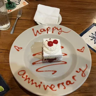 a piece of cake on a plate