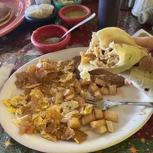 a plate of food on a table