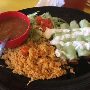 Chicken flautas lunch special