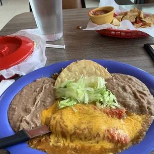 Flavorless Mexican platter (beans were good though)