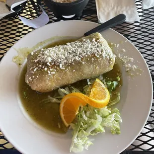 Wet Regular Burrito and Chile Verde