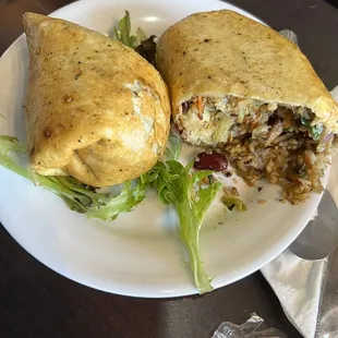 Jerk chicken wrap lunch