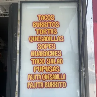 a menu for a mexican restaurant