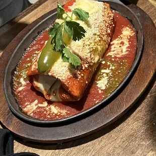 a plate of mexican food