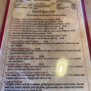 menu