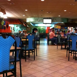 the interior of a mexican restaurant