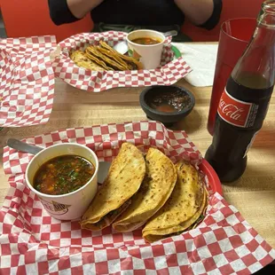 Birria tacos with consomé