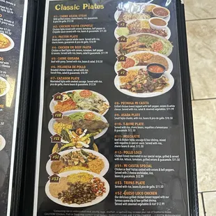 tacos, menu