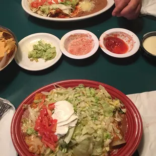 Enchiladas sampler and chimichanga bother were pretty good