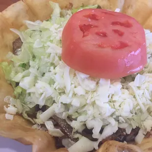 Beef fajita taco salad