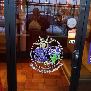 Entrance door to restaurant.