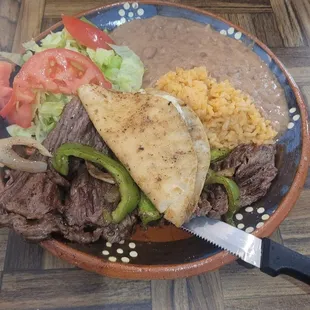 a plate of mexican food