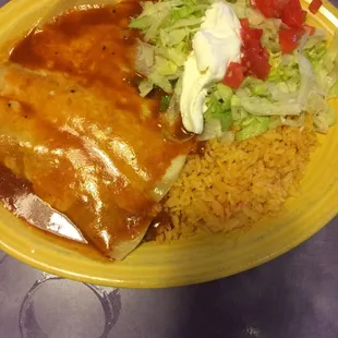 Lunch triple enchiladas