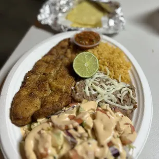 a plate of mexican food