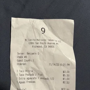 First visit, total of 3 items . Reasonable