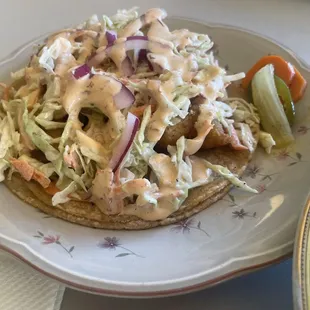 Fried shrimp taco