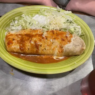 Burrito with steak and chicken