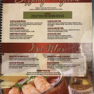 the menu