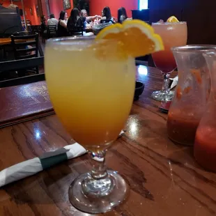 Peach margarita on the rocks, no salt