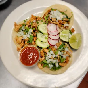 a plate of mexican food