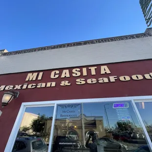 the front of the restaurant