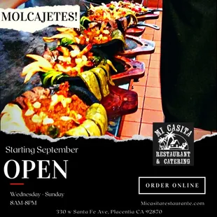 a long table of food