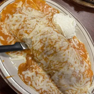 Mexican Burrito with mole sauce