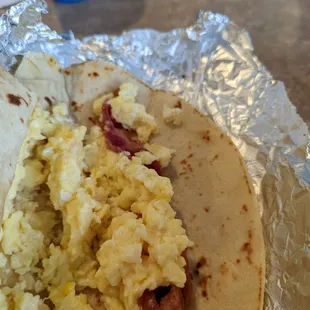 Bacon/egg taco