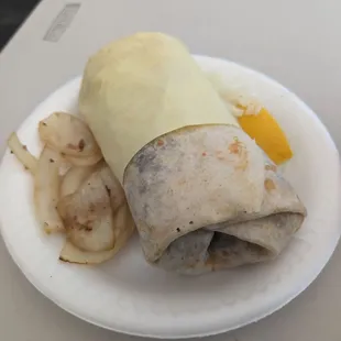 Before you start eating the food.