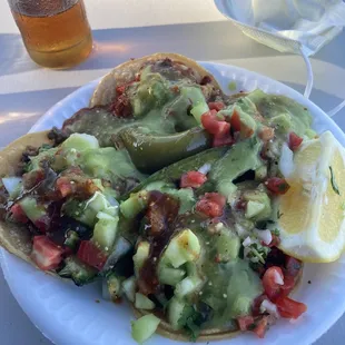 My tacos after the salsa bar.