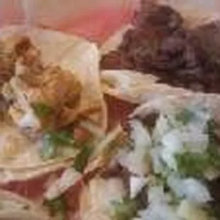 a plate of mexican food