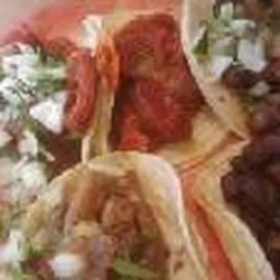 a plate of mexican food